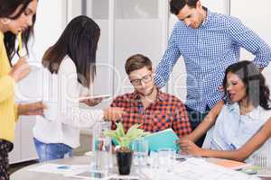 Business people at desk in meeting