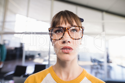 Close up of thoughtful businesswoman