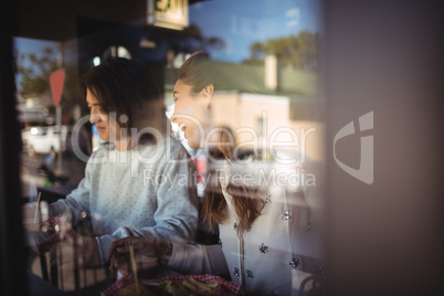 Friends having burger together