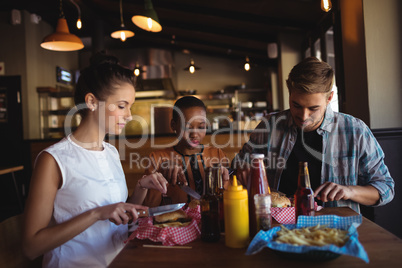 Friends having meal