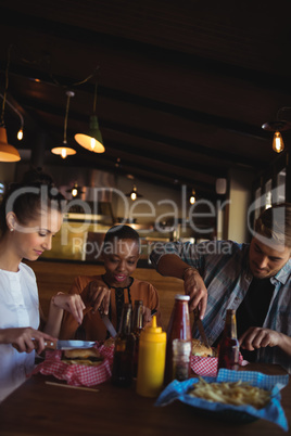 Friends having meal