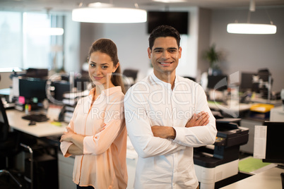Smiling of business people standing in office
