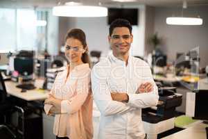 Smiling of business people standing in office