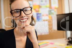 Portrait of businesswoman wearing eyeglasses