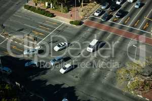 High angle view of road intersection