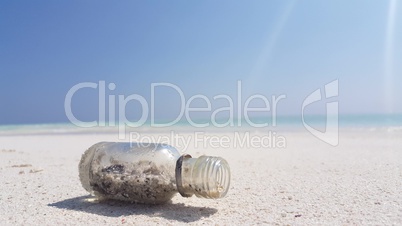 v02009 Maldives beautiful beach background white sandy tropical paradise island with blue sky sea water ocean 4k glass jar