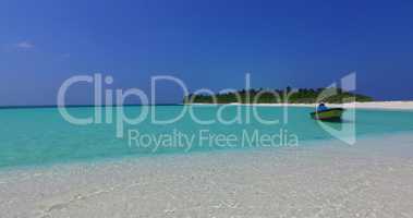 v02252 Maldives beautiful beach background white sandy tropical paradise island with blue sky sea water ocean 4k boat