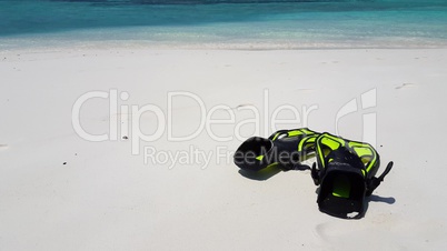 v02267 Maldives beautiful beach background white sandy tropical paradise island with blue sky sea water ocean 4k snorkel fins flippers scuba