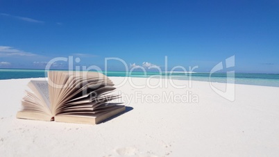 v02385 Maldives beautiful beach background white sandy tropical paradise island with blue sky sea water ocean 4k book