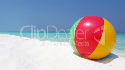 v02403 Maldives beautiful beach background white sandy tropical paradise island with blue sky sea water ocean 4k ball