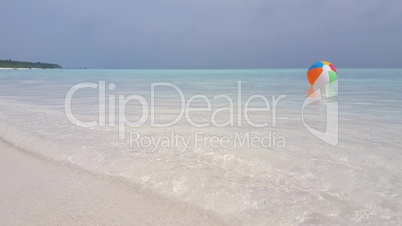 v02413 Maldives beautiful beach background white sandy tropical paradise island with blue sky sea water ocean 4k ball