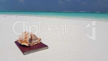 v02417 Maldives beautiful beach background white sandy tropical paradise island with blue sky sea water ocean 4k passport shell