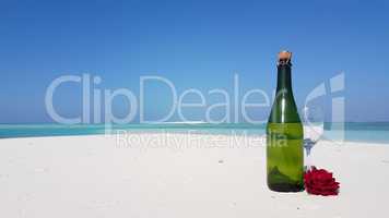 v02459 Maldives beautiful beach background white sandy tropical paradise island with blue sky sea water ocean 4k champagne glass bottle