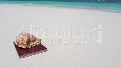 v02781 Maldives beautiful beach background white sandy tropical paradise island with blue sky sea water ocean 4k passport seashell