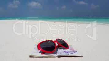 v02783 Maldives beautiful beach background white sandy tropical paradise island with blue sky sea water ocean 4k passport sunglasses