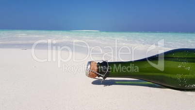 v02957 Maldives beautiful beach background white sandy tropical paradise island with blue sky sea water ocean 4k champagne bottle