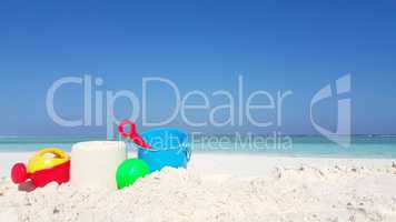 v02993 Maldives beautiful beach background white sandy tropical paradise island with blue sky sea water ocean 4k bucket spade