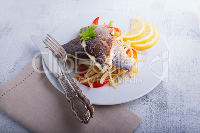 Sea Bream fish with vegetables