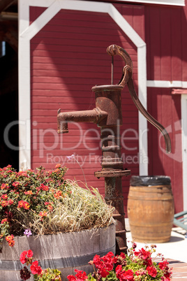 Well water pump on a farm