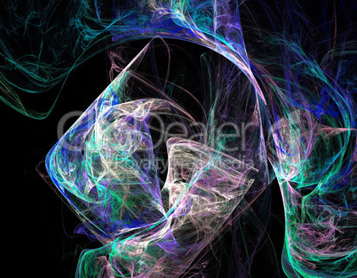 image of one Digital Fractal on Black Color image of one Digital Fractal on Black Color
