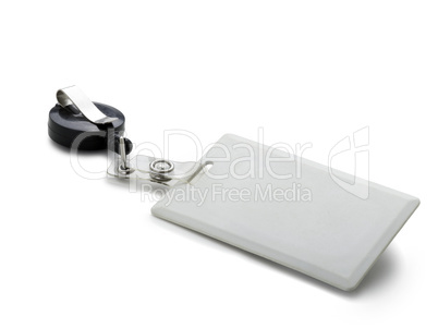 Blank indentification badge on a white background