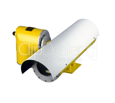 security camera on white background (clipping path )