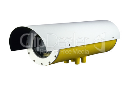 security camera on white background (clipping path )