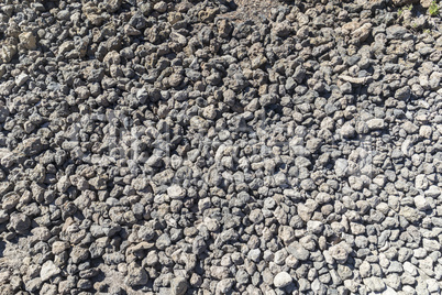 Background of small gray lava stones