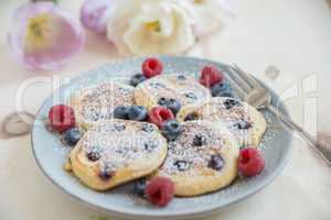 Pfannkuchen mit Blaubeeren