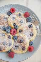 Pfannkuchen mit Blaubeeren