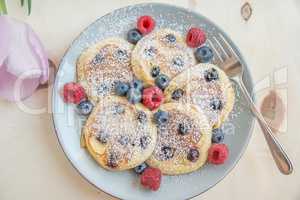 Pfannkuchen mit Blaubeeren