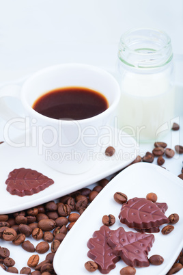 Cup of Coffee with chocolate and Milk
