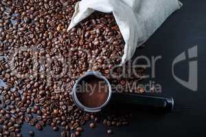 Coffee beans and holder