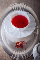 A cup of Red fruit tea