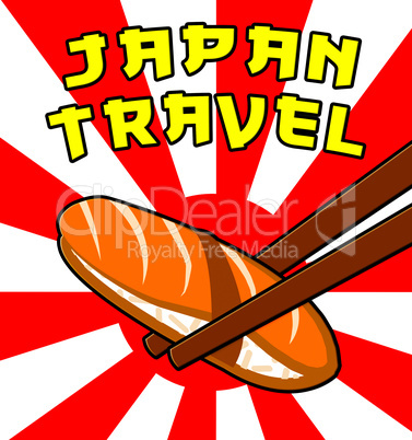 Japan Travel Means Japanese Tourism 3d Illustration