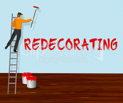 Home Redecorating Shows House Painting 3d Illustration