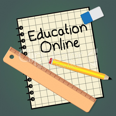 Education Online Represents Internet Learning 3d Illustration