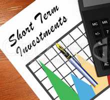 Short Term Investments Shows Savings 3d Illustration