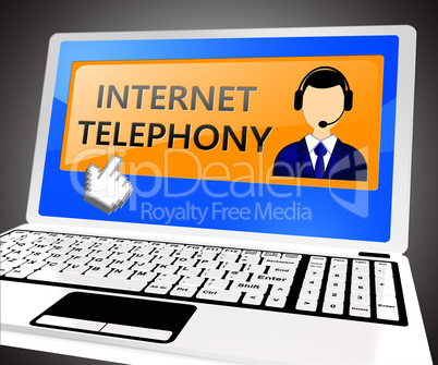 Internet Telephony Shows Voice Broadband 3d Illustration