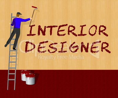 Interior Designer Shows Home Design 3d Illustration