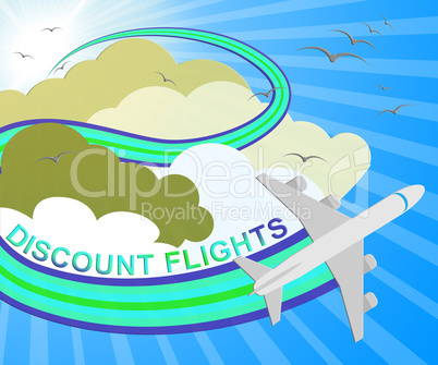 Discount Flights Represents Flight Sale 3d Illustration