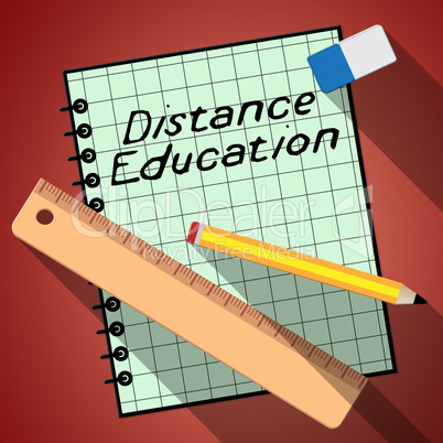 Distance Education Represents Correspondence Course 3d Illustrat