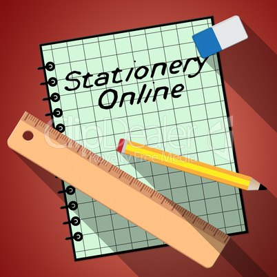 Stationery Online Represents Web Supplies 3d Illustration