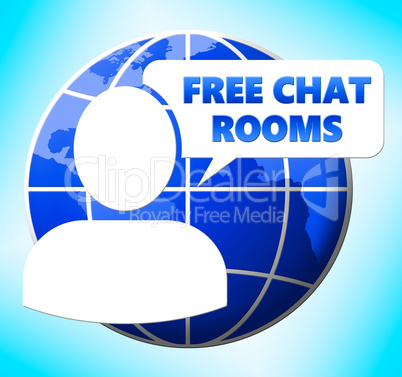 Free Chat Rooms Shows Internet Messages 3d Illustration