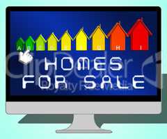 Homes For Sale Representing Sell House 3d Illustration