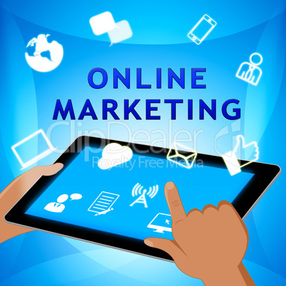 Online Marketing Shows Market Promotions 3d Illustration