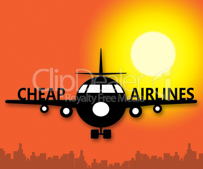 Cheap Airlines Means Special Offer Flights 3d Illustration