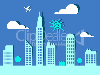 Skyscraper Buildings Representing Corporate Cityscape 3d Illustr