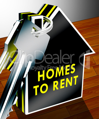 Homes To Rent Shows Real Estate 3d Rendering
