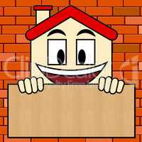 Blank House Sign Shows Home Copyspace 3d Illustration